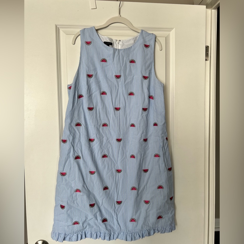 Talbots Seersucker and Watermelon Shift Dress
